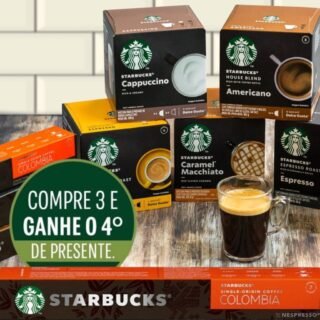 [SUBMARINO] PAGUE 3 E LEVE Kit De Cafés Starbucks By Nespresso 3cx ou by Nescafé Dolce Gusto 3cx +1cx Presente (10 Opções)