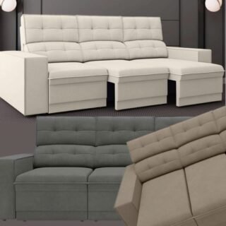 [MAGAZINE] Sofá Retrátil Reclinável 3 Lugares Velosuede Lazio – Next Sofás