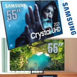 [PONTO] Smart TV Samsung 55″ Crystal UHD 4K 55AU9000 Design Slim Som em Movimento Virtual Visual Sem Cabos