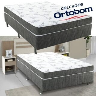 [MAGAZINE] Cama Box Casal Ortobom Conjugado Mola – 43x138x188cm Physical Spring Gray