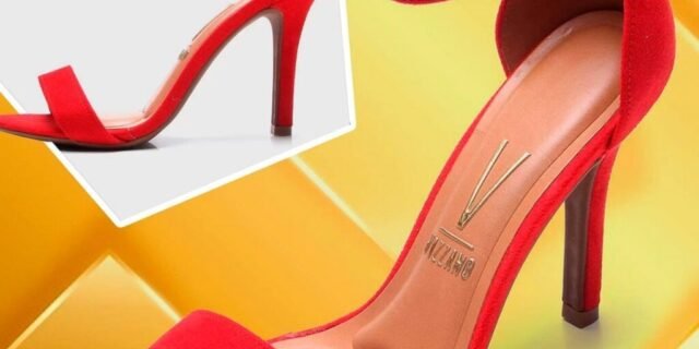 [ZATTINI] Sandália VIZZANO Salto Fino Básica Feminina – Vermelho