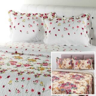 [SHOPTIME] Colcha Casal Boutis com 2 Porta Travesseiros – Casa & Conforto