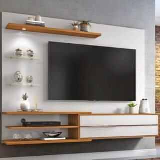 [CASAS BAHIA] Painel Para Tv Até 60 Polegadas 1 Porta Nt1115 Off White/freijó Trend – Notável