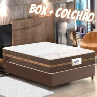 [CASAS BAHIA] Cama Box Casal Colchão Molas Flora Marrom 138x188x60cm