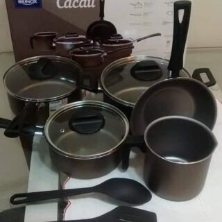 [MAGAZINE] Jogo de Panelas Brinox Antiaderente de Alumínio – Cacau 7 Peças Garlic 7003/401