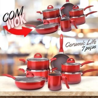 [SHOPTIME]  Jogo de Panelas 7 peças Ceramic Life Magnólia – Brinox
