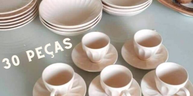 [MAGAZINE] Aparelho de Jantar Chá 30 Peças Haus Cerâmica – Creme Redondo Decorato