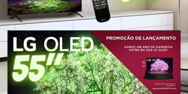 [CASASBAHIA] Smart TV 55″ LG 4K OLED 55A1 Dolby Vision IQ, Dolby Atmos, Inteligência Artificial ThinQ AI, Google, Alexa – 2021