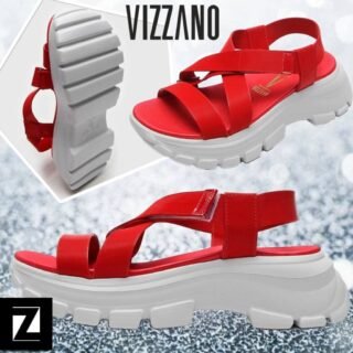 [ZATTINI] Sandália VIZZANO Papete Tratorada Feminina – Vermelho