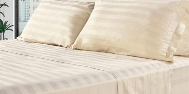 [CASASBAHIA] Jogo De Cama Queen 300 Fios Marfim 100% Algodão 4 Peças