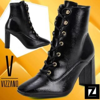 [ZATTINI] Bota Coturno VIZZANO Salto Alto Feminina – Preto