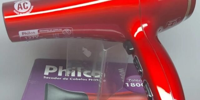 [CASASBAHIA] Secador de Cabelos Philco PH3400 com Motor AC Profissional Vermelho 1800W