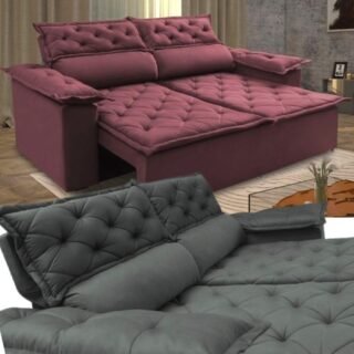 [SHOPTIME] Sofá 3 Lugares Retrátil e Reclinável Cama inBox Compact 1,80m Velusoft – 8 Cores