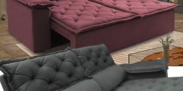 [SHOPTIME] Sofá 3 Lugares Retrátil e Reclinável Cama inBox Compact 1,80m Velusoft – 8 Cores