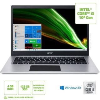 [MAGAZINE] Notebook Acer Aspire 5 A514-53-32LB Intel Core I3 Windows 10 Home 4GB RAM 128GB SSD 14.0′