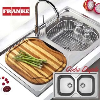 [MAGAZINE] Cuba Dupla de Sobrepor para Cozinha Franke – Inox Retangular 86x51cm Onda Dupla