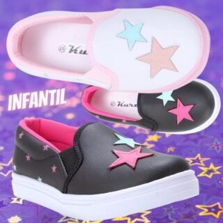 [MAGAZINE] Slip On Infantil Kurz Star Girl Feminino (2 Cores)