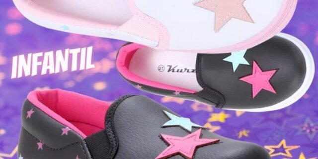 [MAGAZINE] Slip On Infantil Kurz Star Girl Feminino (2 Cores)