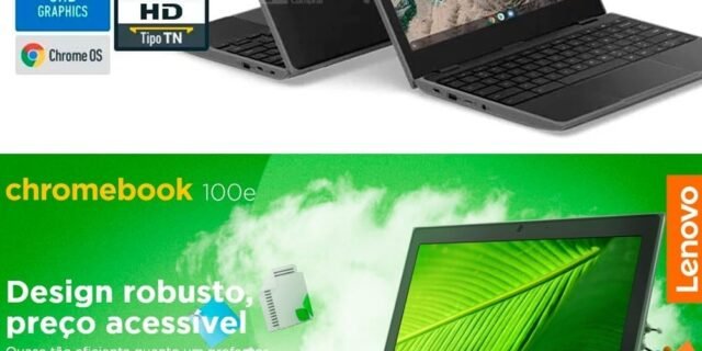 [MAGAZINE] Chromebook Lenovo 100E 81MA001BBR Intel Celeron – 4GB 32GB eMMC Tela 11,6” Chrome OS