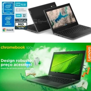 [MAGAZINE] Chromebook Lenovo 100E 81MA001BBR Intel Celeron – 4GB 32GB eMMC Tela 11,6” Chrome OS