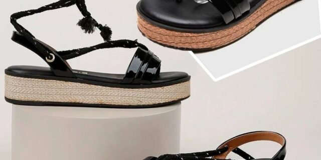 [ZATTINI] Sandália VIZZANO Flatform Corda Amarração Feminina – Preto