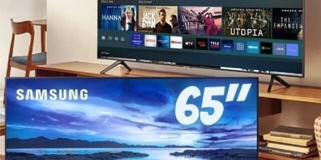 [MAGAZINE] Smart TV 65” Crystal 4K Samsung 65AU7700 Wi-Fi – Bluetooth HDR Alexa Built in 3 HDMI 1 USB