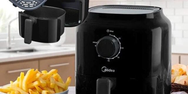[CASASBAHIA] Fritadeira Sem Óleo Air Fryer Midea MiniFry FRA30P1 3L – Preta