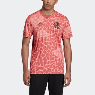 [NETSHOES] Camisa Flamengo Pré-Jogo 20/21 Adidas Masculina – Rosê