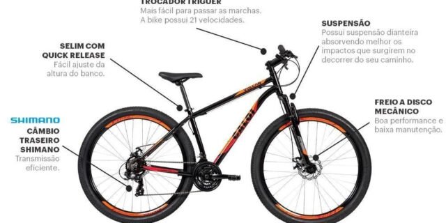 [AMERICANAS] Bicicleta Caloi Vulcan Masculino 21v Aro 29 Preto
