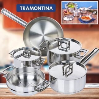 [CASASBAHIA] Jogo de Panelas Tramontina Brava 5 Peças Prata