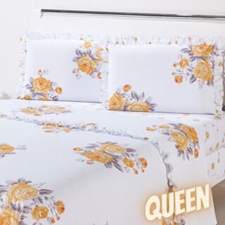 [SHOPTIME] Jogo de Cama Queen Rosas Percal 180 Fios 4 Peças – Casa & Conforto