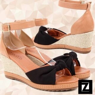 [ZATTINI] Sandália Anabela Studio Ana Paula Nó Feminina – Preto