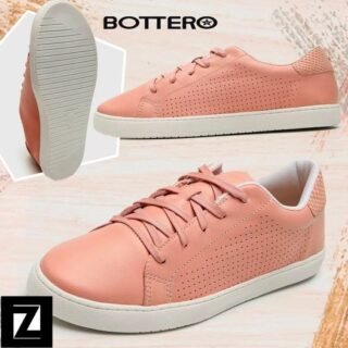 [ZATTINI] Tênis Couro BOTTERO Perfuros Feminino – Laranja Claro