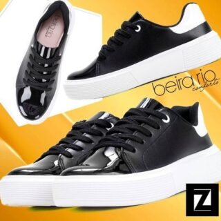 [ZATTINI] Tênis BEIRA RIO Casual Flatform Feminino – Preto