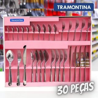 [SHOPTIME]Faqueiro Aço Inox 30 peças Laguna Tramontina