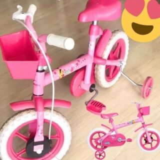 [MAGAZINE] Bicicleta Infantil Aro 12 Verden Paty – Rosa e Fúcsia com Rodinhas e Cesta
