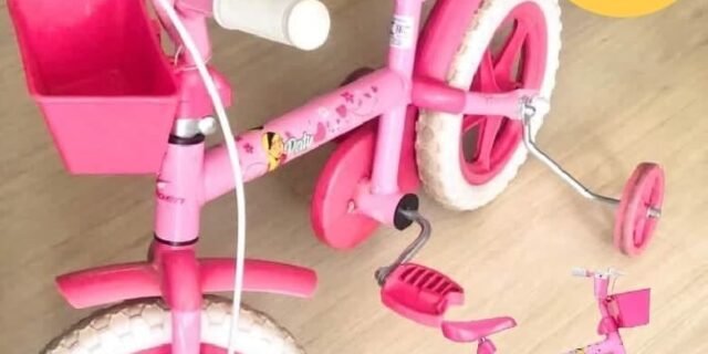 [MAGAZINE] Bicicleta Infantil Aro 12 Verden Paty – Rosa e Fúcsia com Rodinhas e Cesta