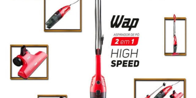 [MAGAZINE] Aspirador de Pó Portátil e Vertical Wap – Filtro HEPA 1000W High Speed Vermelho e Preto
