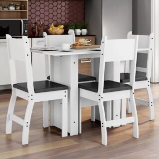 [MAGAZINE] Mesa de Cozinha 4 Cadeiras Retangular Milano – J57050 Poliman Móveis