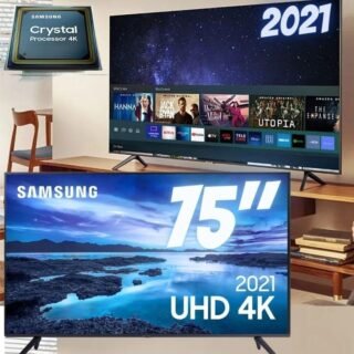 [SUBMARINO] Samsung Smart Tv 75″ Uhd 4k 75au7700, Processador Crystal 4k, Tela Sem Limites, Visual Livre De Cabos, Alexa Built In.