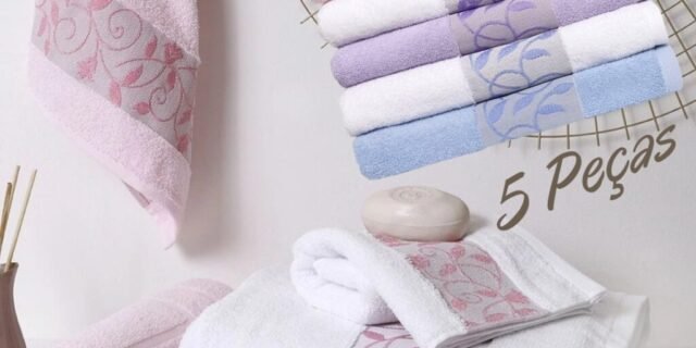 [SHOPTIME] Jogo De Toalha Banho Lion 5 Peças – Casa&Conforto