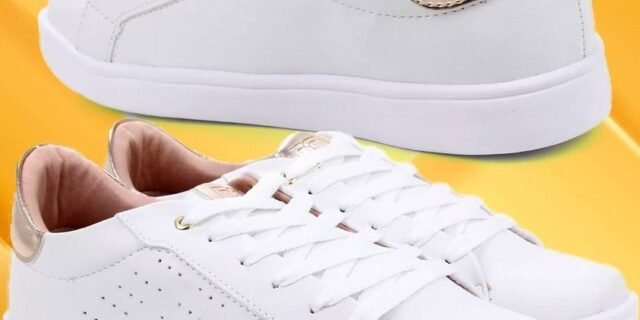 [ZATTINI] Tênis Somoda Básico Feminino – Branco e dourado