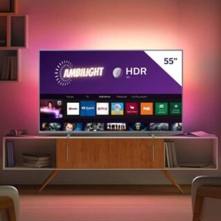 [AMERICANAS] Smart TV LED 55” Philips 55PUG6794 4K Ultra HD AMBILIGHT 3 lados HDR10+ Dolby Vision Dolby Atmos Bluetooth Wifi 3 HDMI 2 USB – Prata