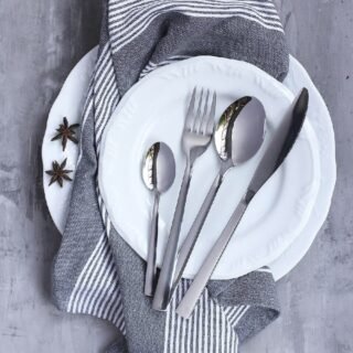 [SHOPTIME] Faqueiro Dubai Inox Silver 24 Peças – La Cuisine