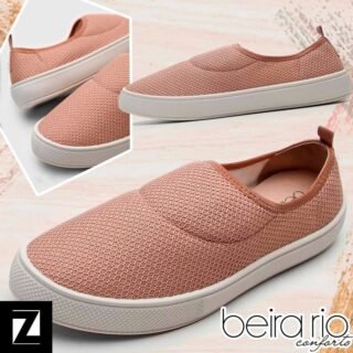 [ZATTINI] Tênis BEIRA RIO Slipon Knit Sem Cadarço Feminino – Nude