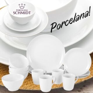 [MAGAZINE] Aparelho de Jantar 16 Peças Schmidt Porcelana – Redondo Branco Universal