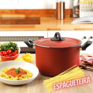 [SHOPTIME] Espagueteira Antiaderente Vermelha La Cuisine By Brinox