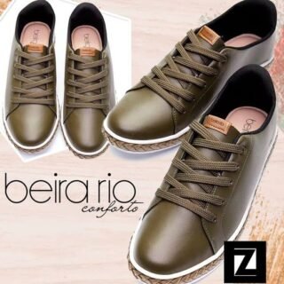 [ZATTINI] Tênis Beira Rio Napa Turim Feminino – Verde Militar