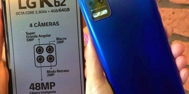 [FASTSHOP] Smartphone LG K62 Azul, com Tela de 6,59″, 4G, 64GB e Câmera Quádrupla de 48MP+5MP+2MP+2MP – LMK520BMW