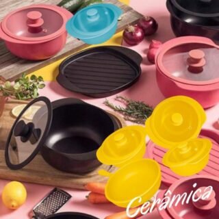 [SHOPTIME] Jogo de Panelas Oxford Cookware Cerâmica Linea 4 Peças